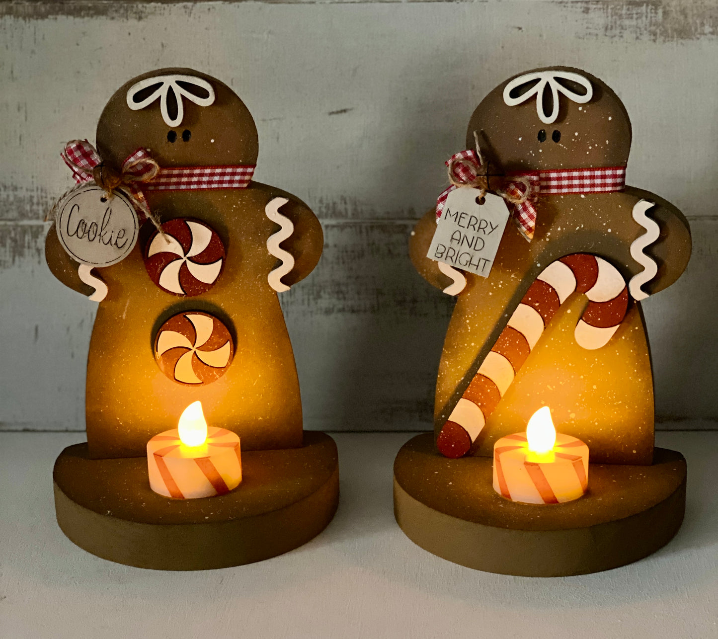 Gingerbread votive Shelf Sitter