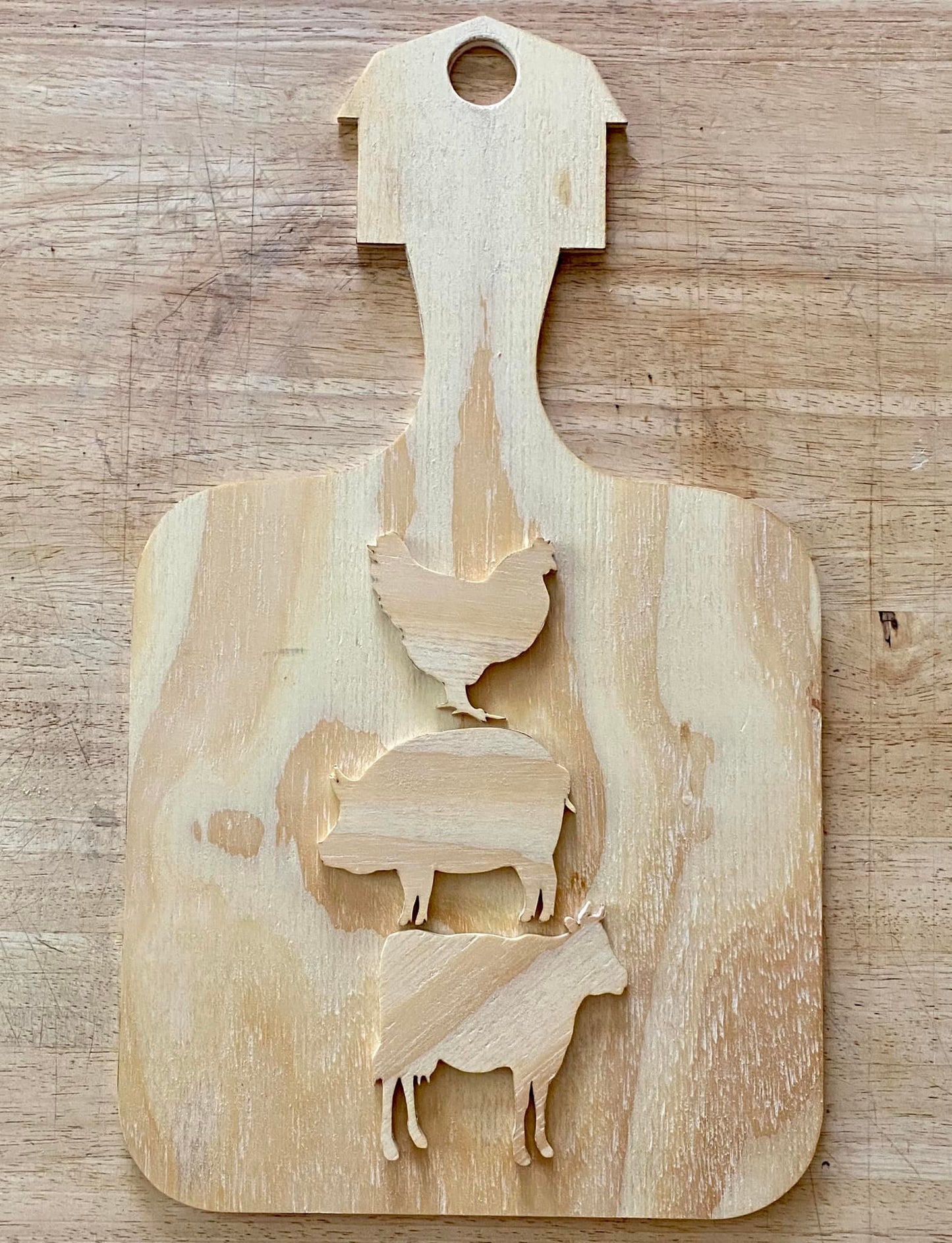 barn handle cutting board